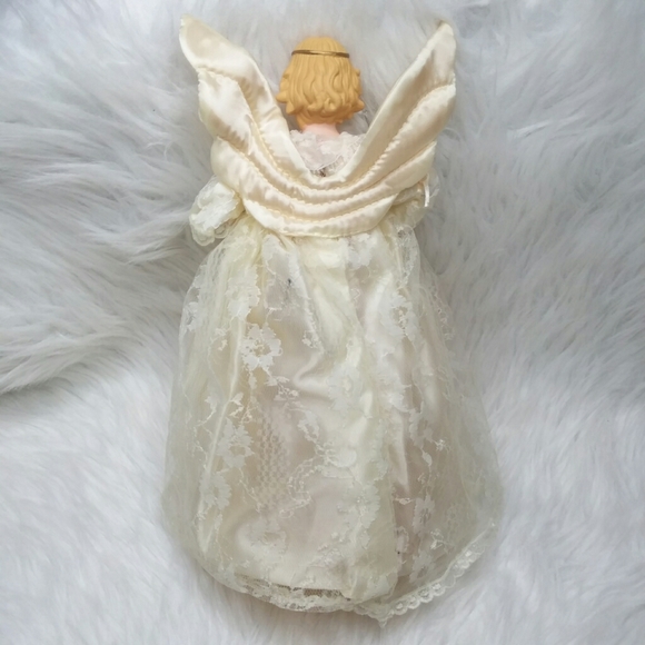 Vintage Angel Christmas Tree Topper Lighted Lace - Picture 2 of 15
